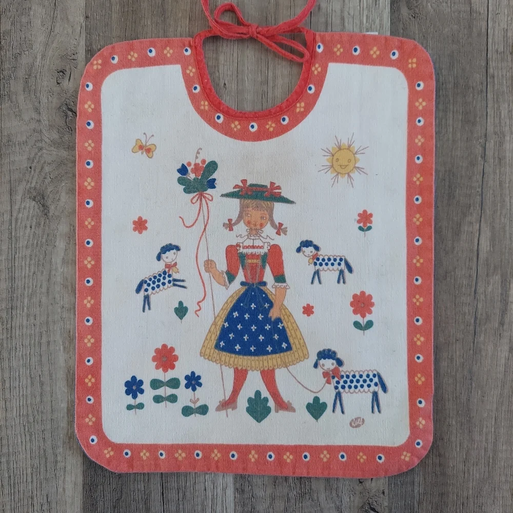 Vintage Kolf Baby Bib Reversible Austrian Folk Art